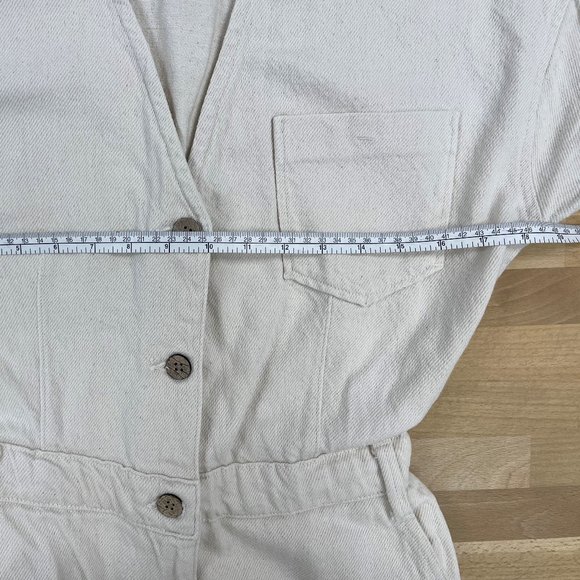 Zara Cream Denim Jumpsuit - Picture 5 of 8